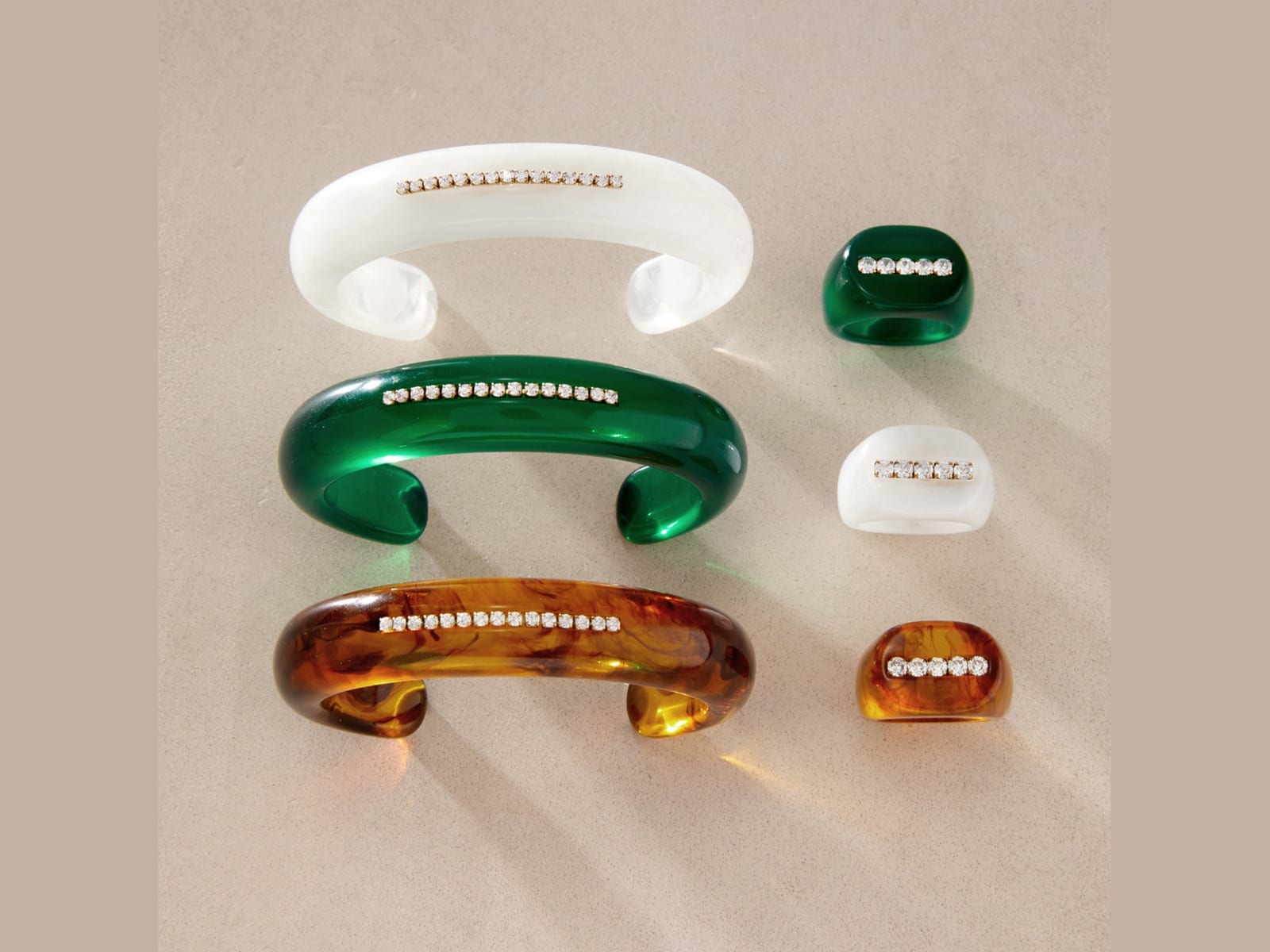 Resin Pavé Cuff & Ring Set — detail
