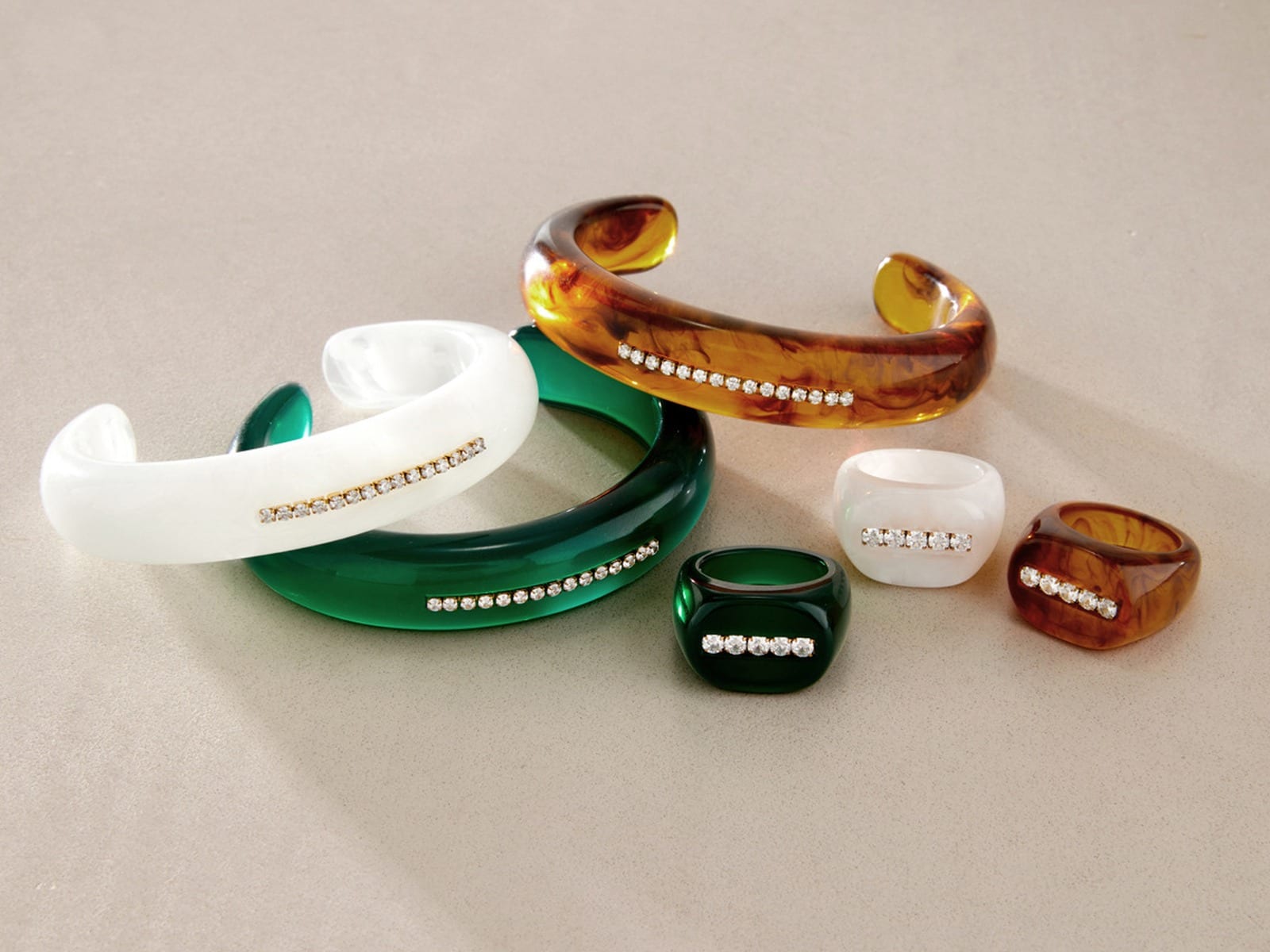 Resin Pavé Cuff & Ring Set — detail