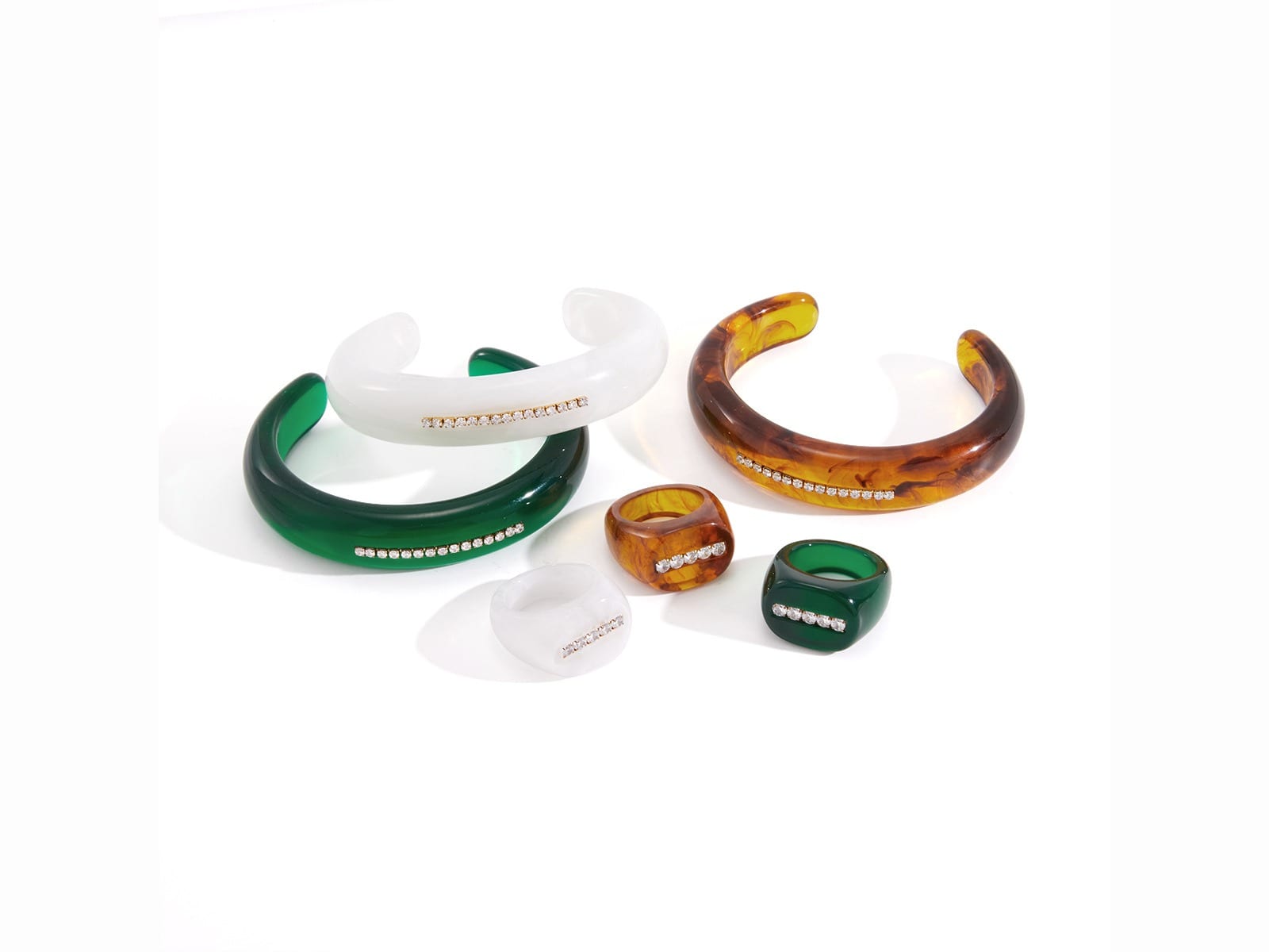 Resin Pavé Cuff & Ring Set
