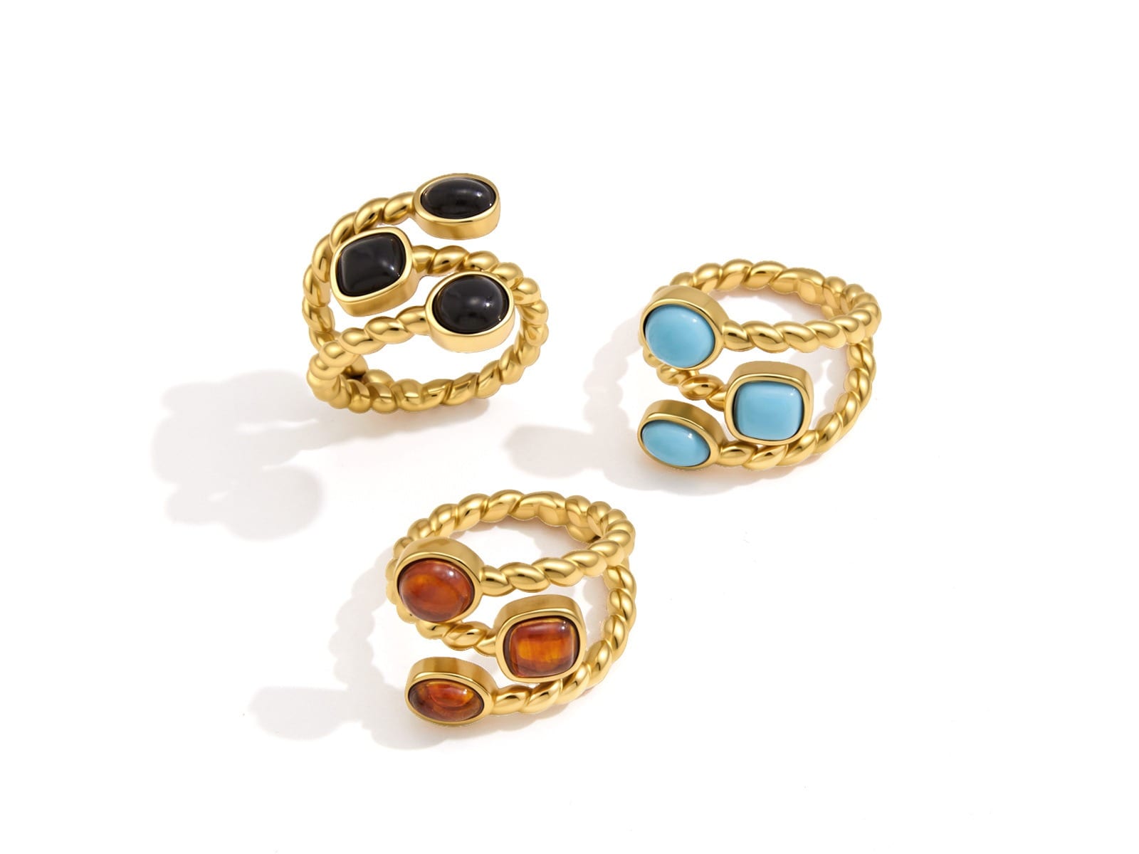 Resin Stone Twist Ring Range