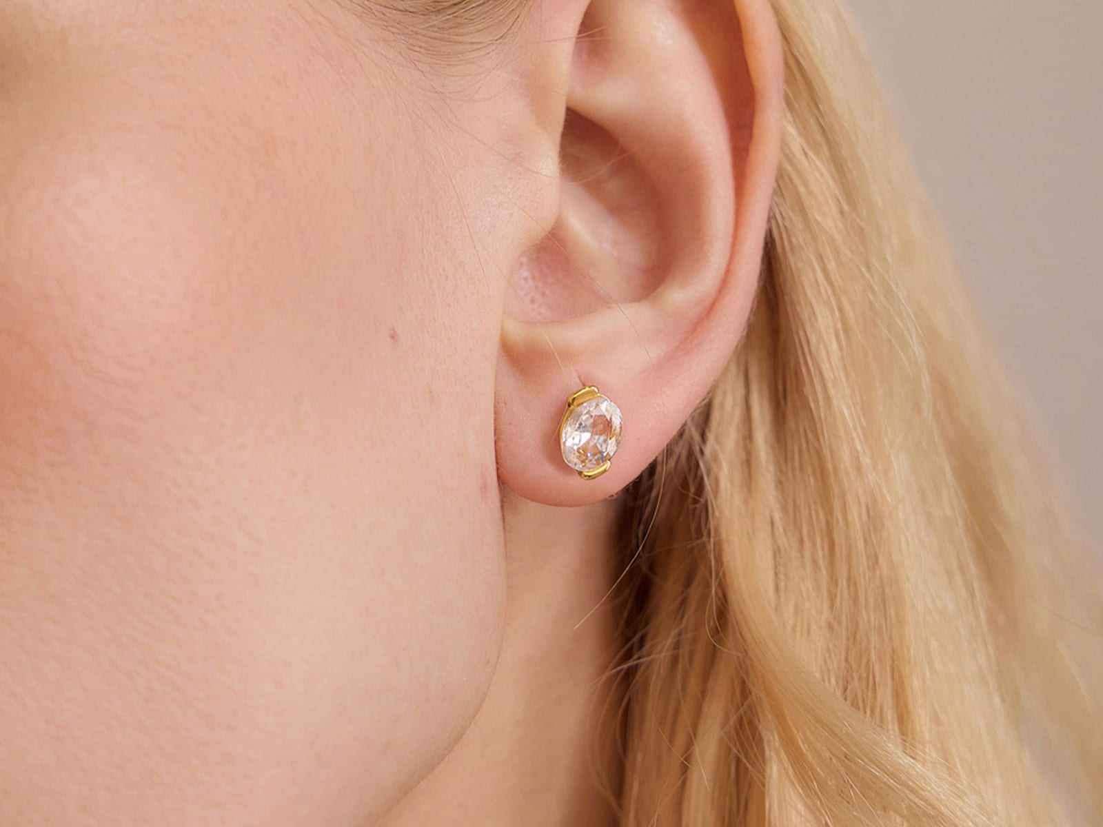 Single CZ Stud Earring Trio — detail