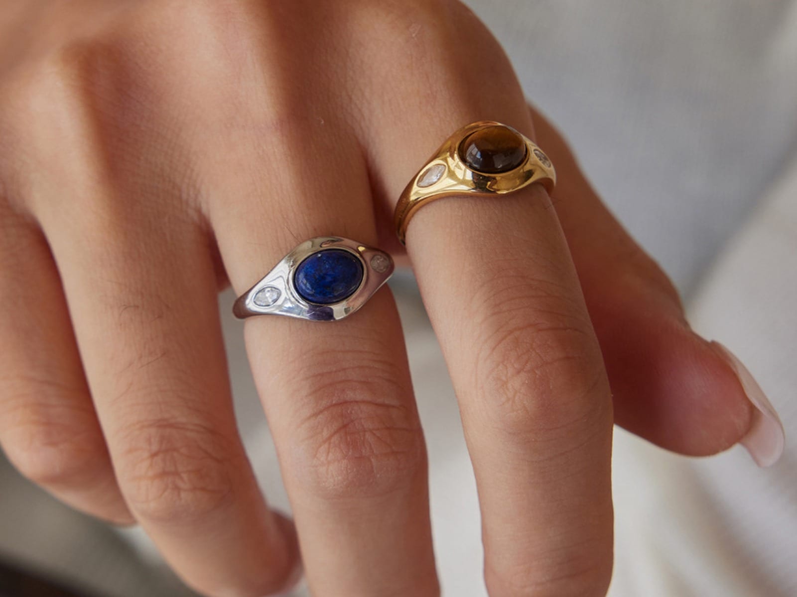 Single Stone Open Ring — detail