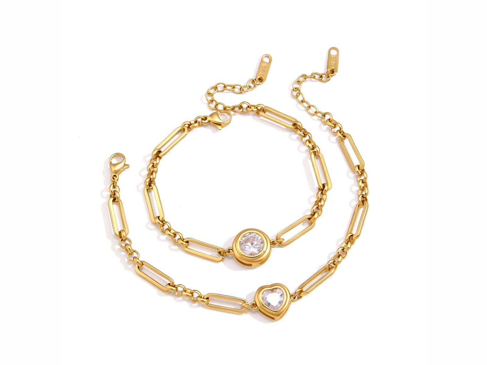 Single Stone Paperclip Bracelets
