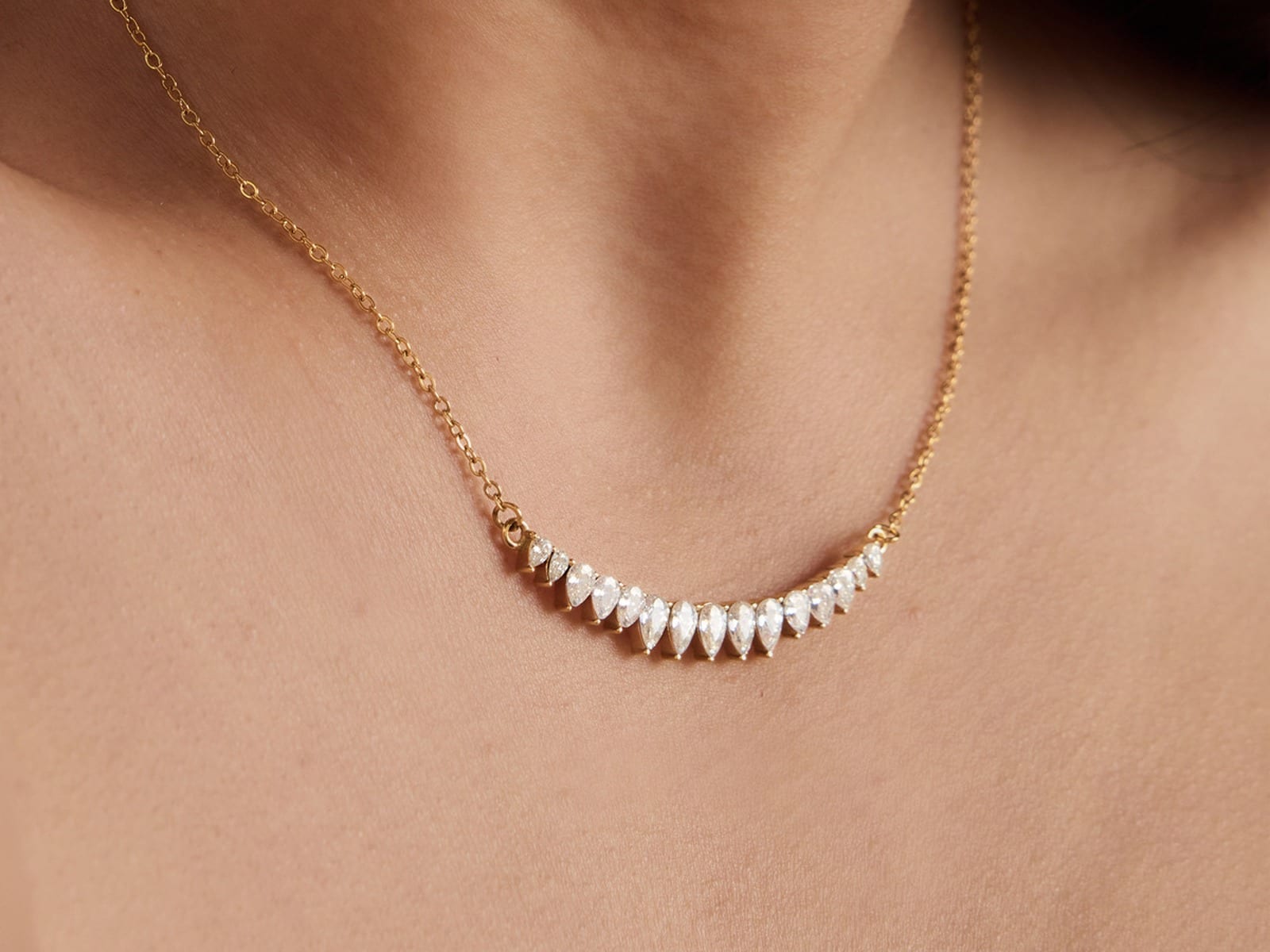 Smile CZ Necklace — detail