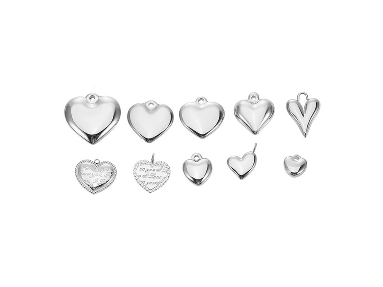 Solid Steel Heart Charm