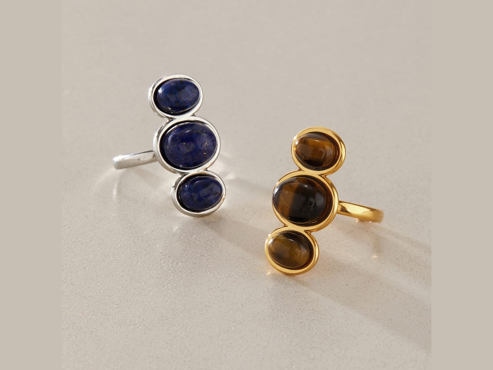Stacked Stone Open Ring — detail
