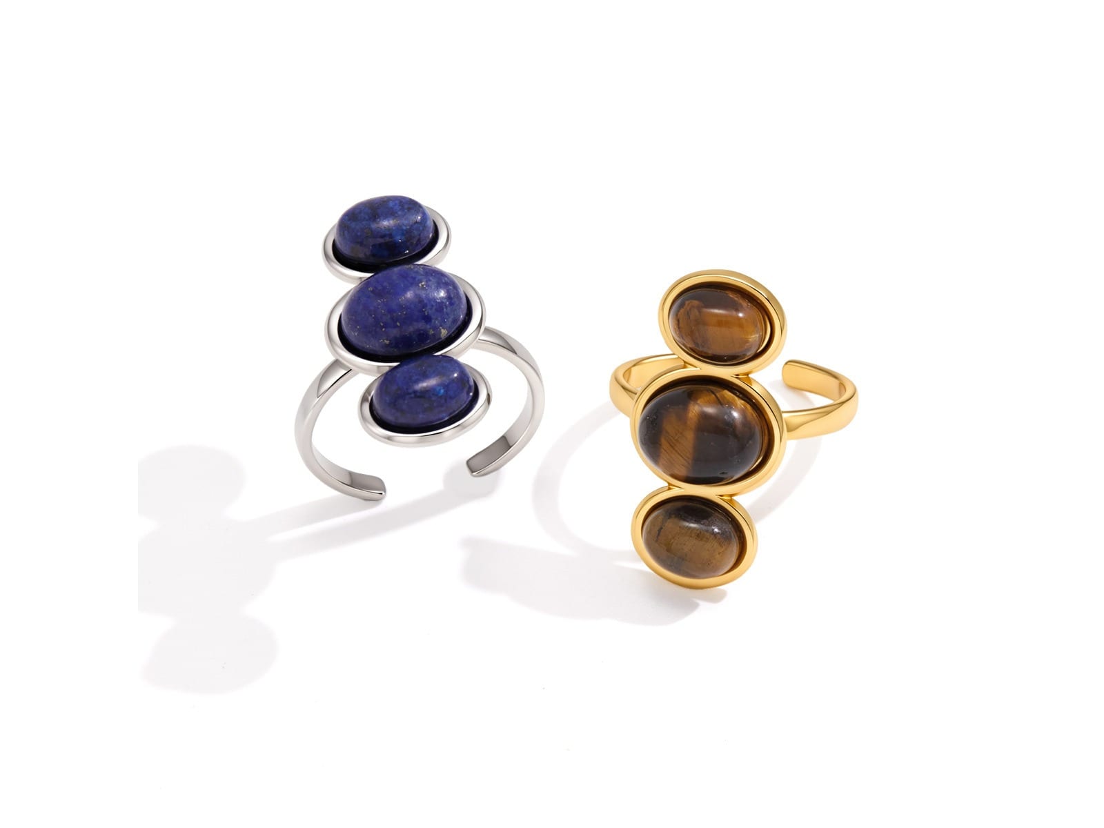Stacked Stone Open Ring