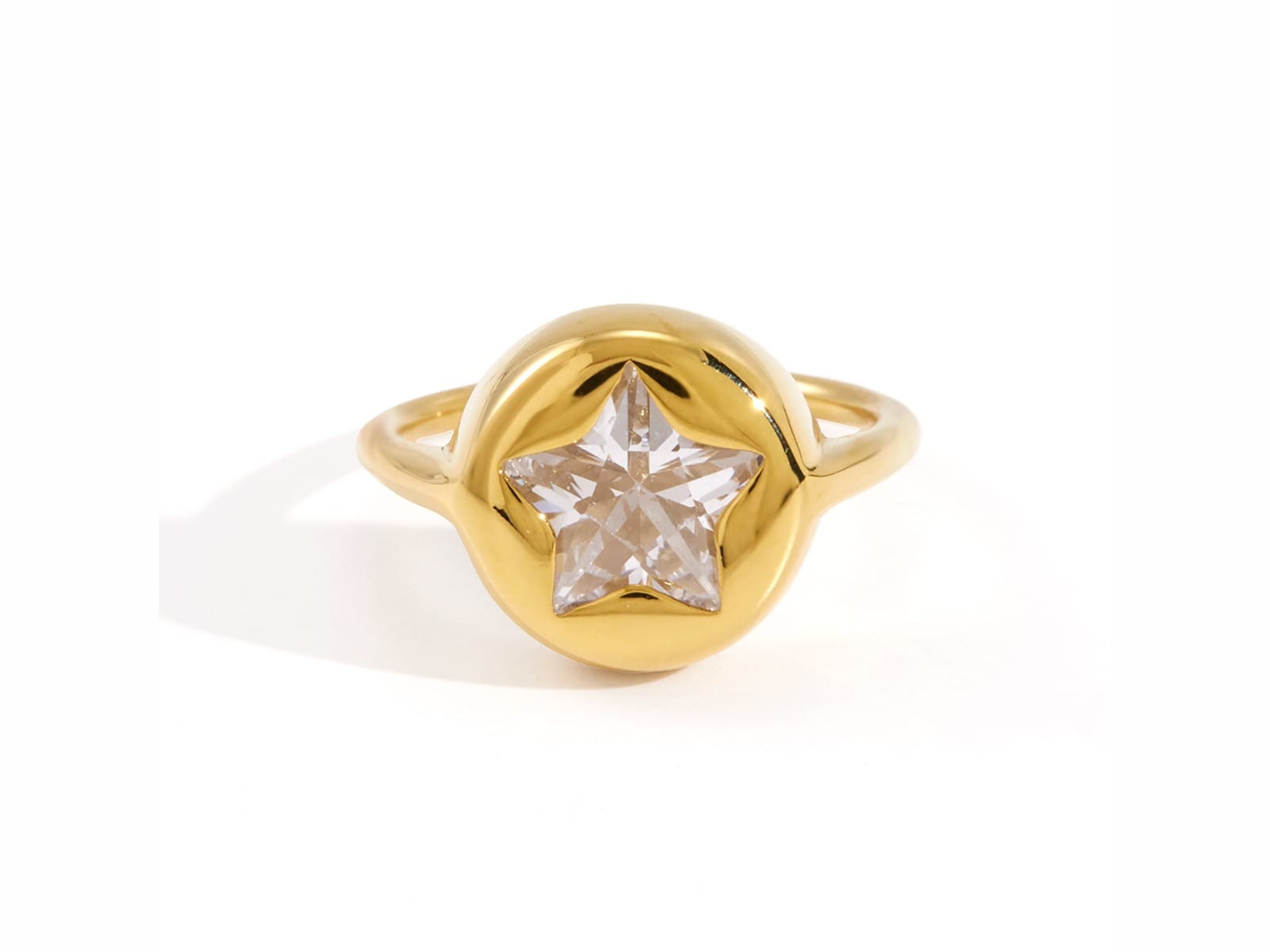 Star CZ Signet Ring