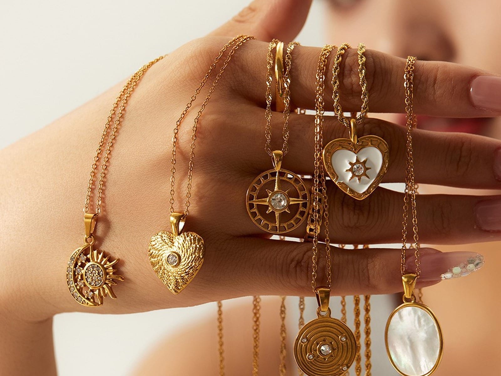 Starfish & Star Charm Necklaces — detail