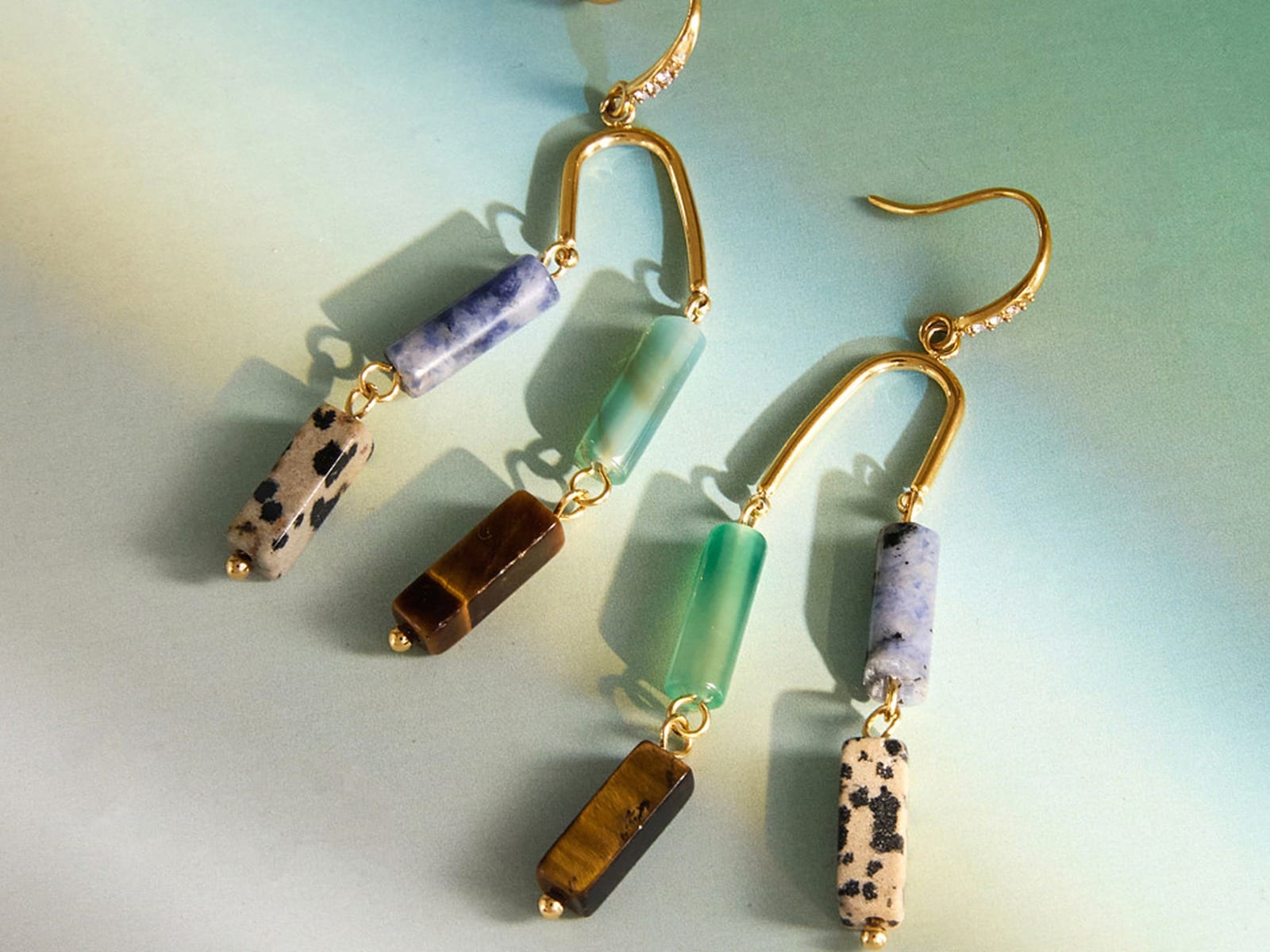 Stone Bar Drop Earrings — detail