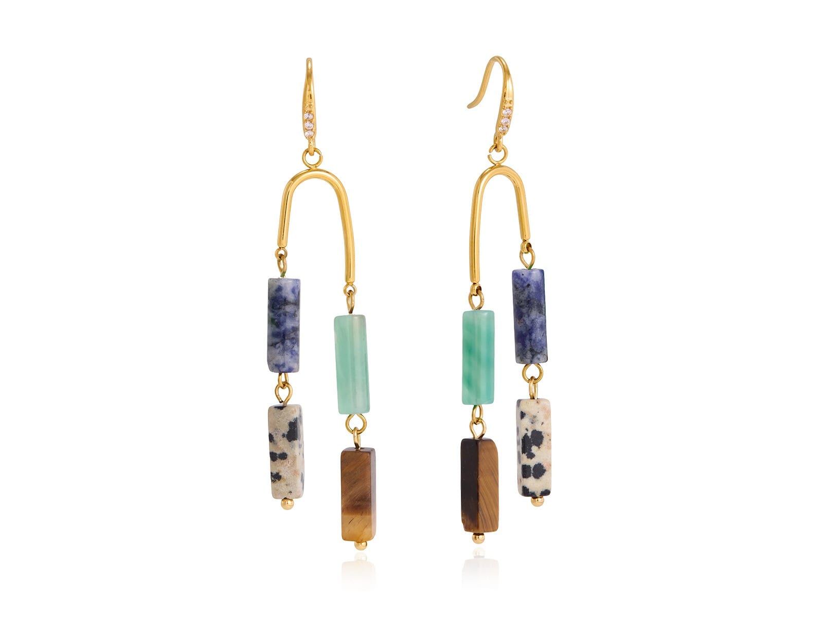 Stone Bar Drop Earrings