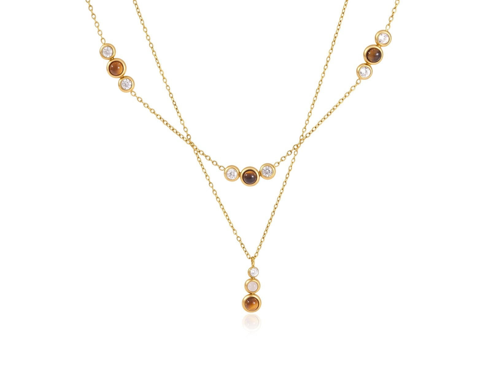 Stone Bead Layer Necklaces