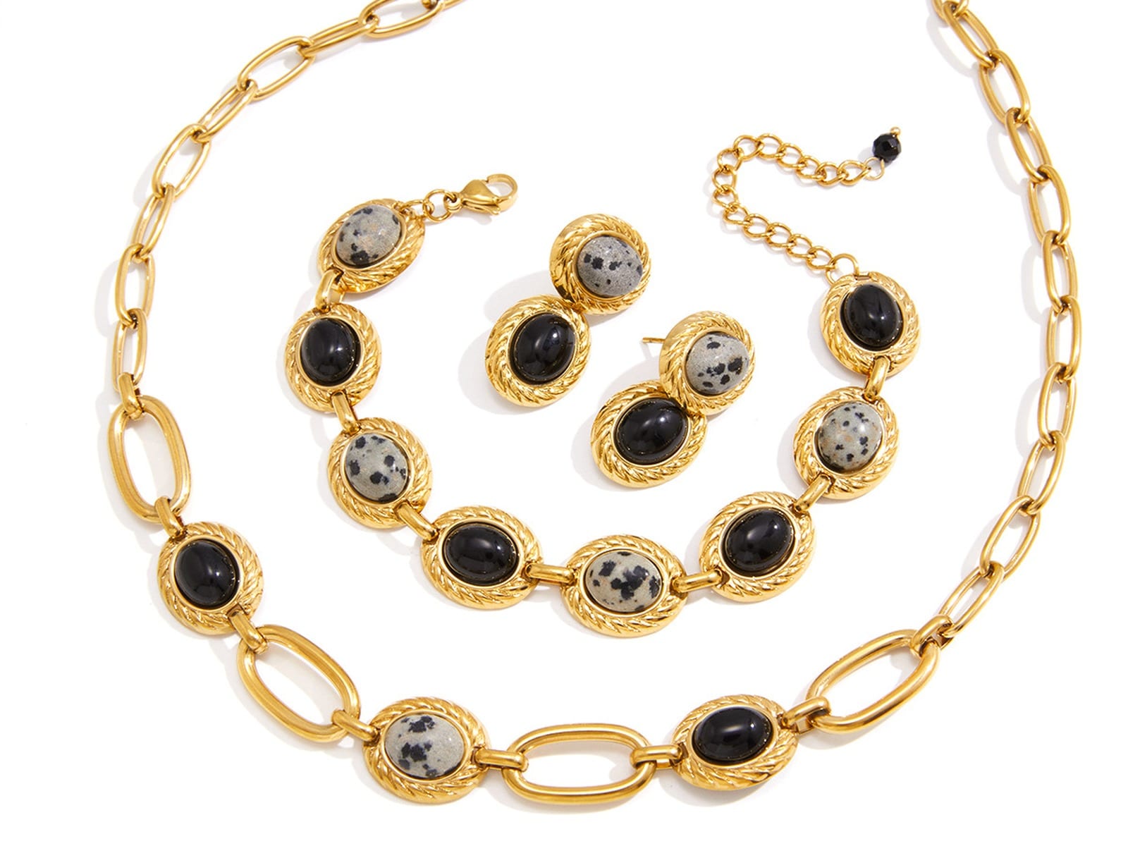 Stone Link Chain Set