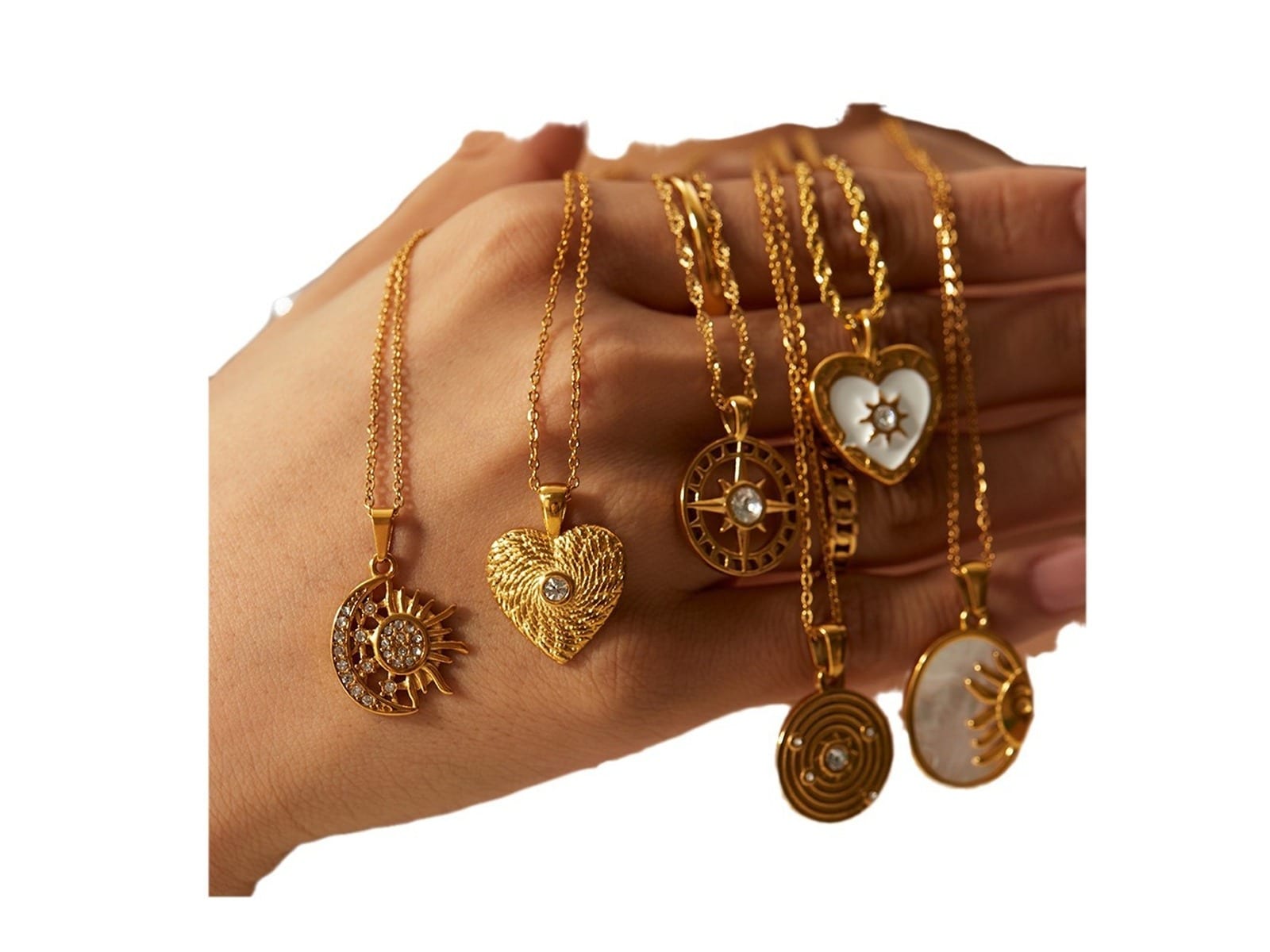 Stone & Tag Pendant Necklaces
