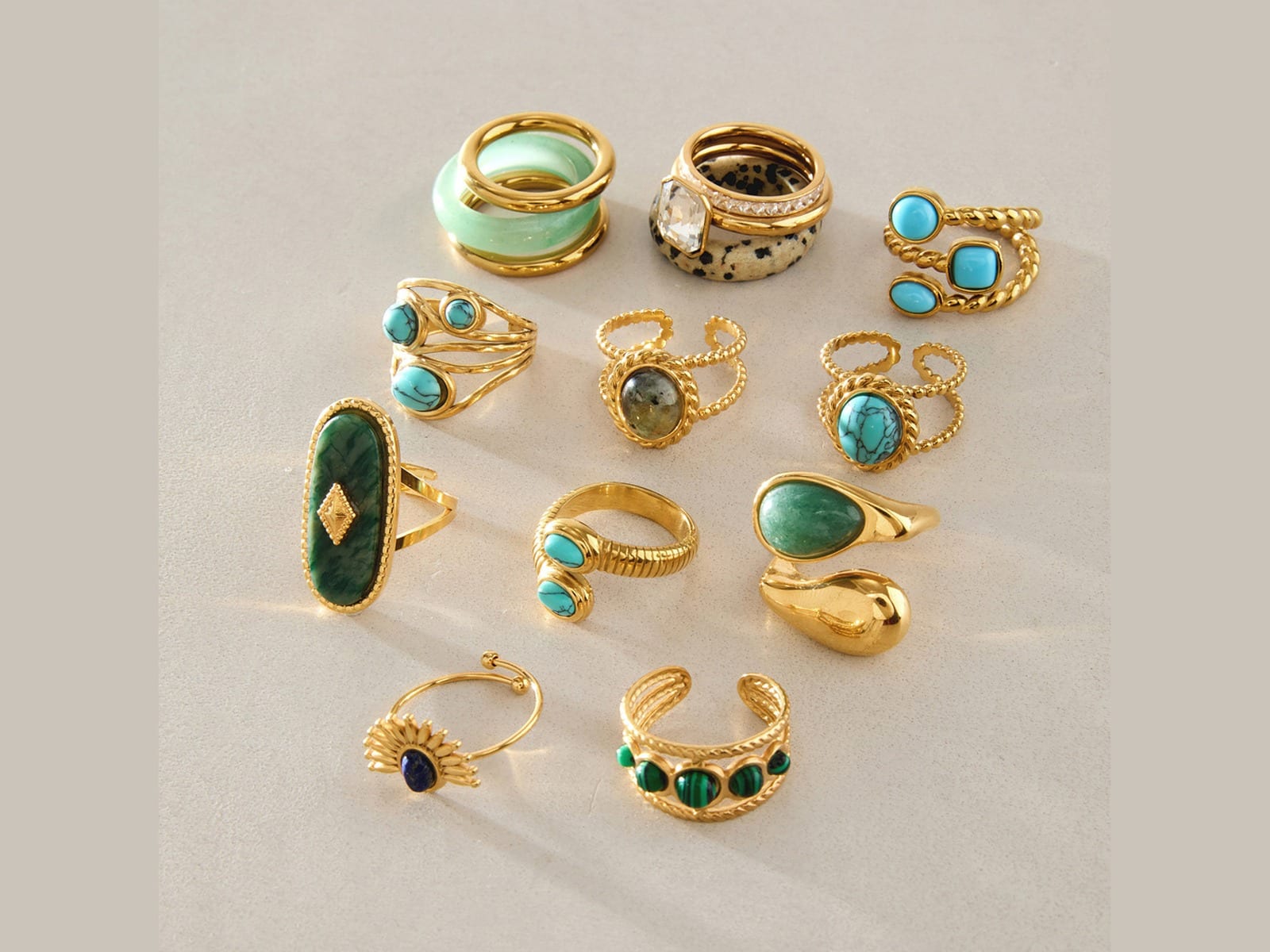 Stone Ring Stack — detail