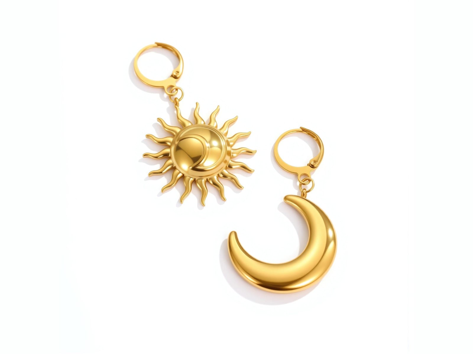 Sun and Moon PVD Earrings — detail