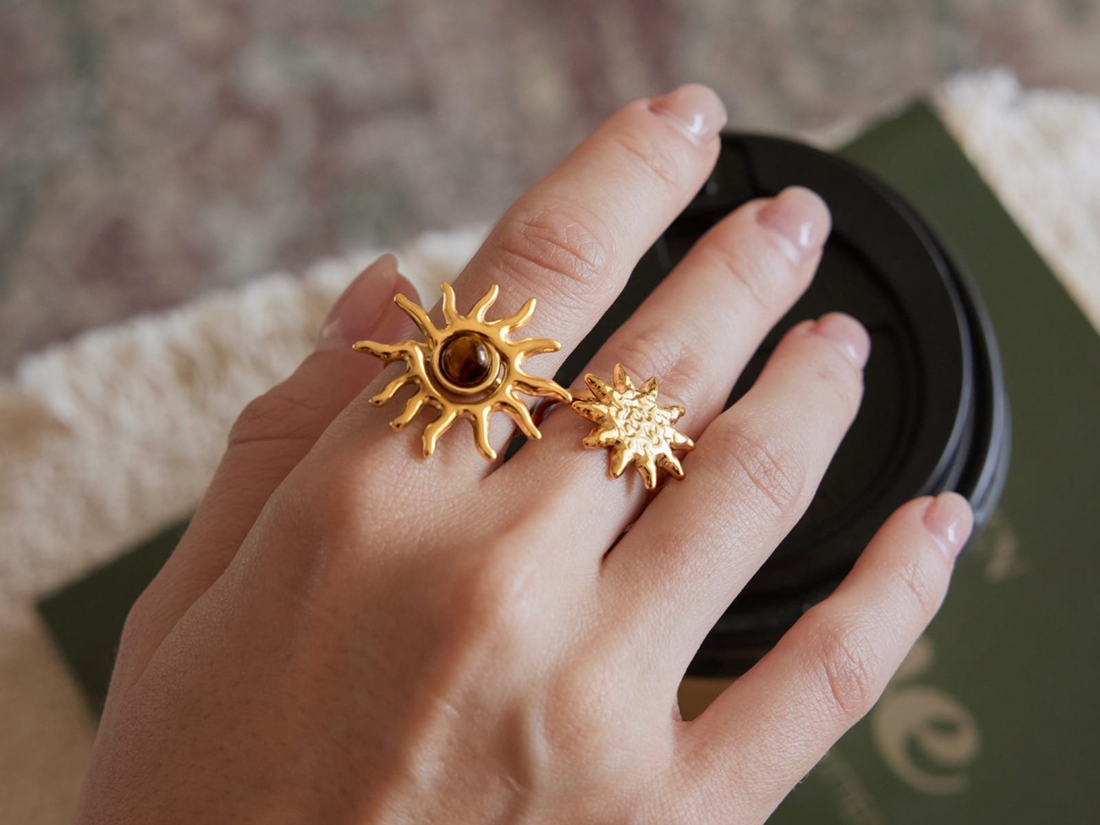 Sun Motif Ring Range — detail