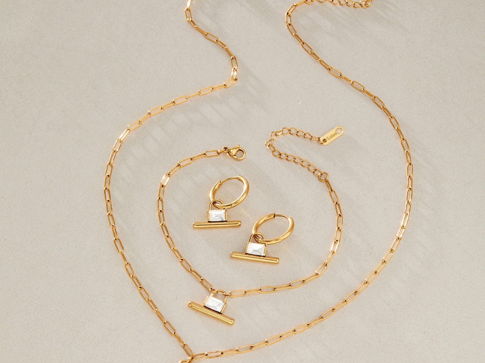 T-Bar Set, Necklace and Bracelet — detail