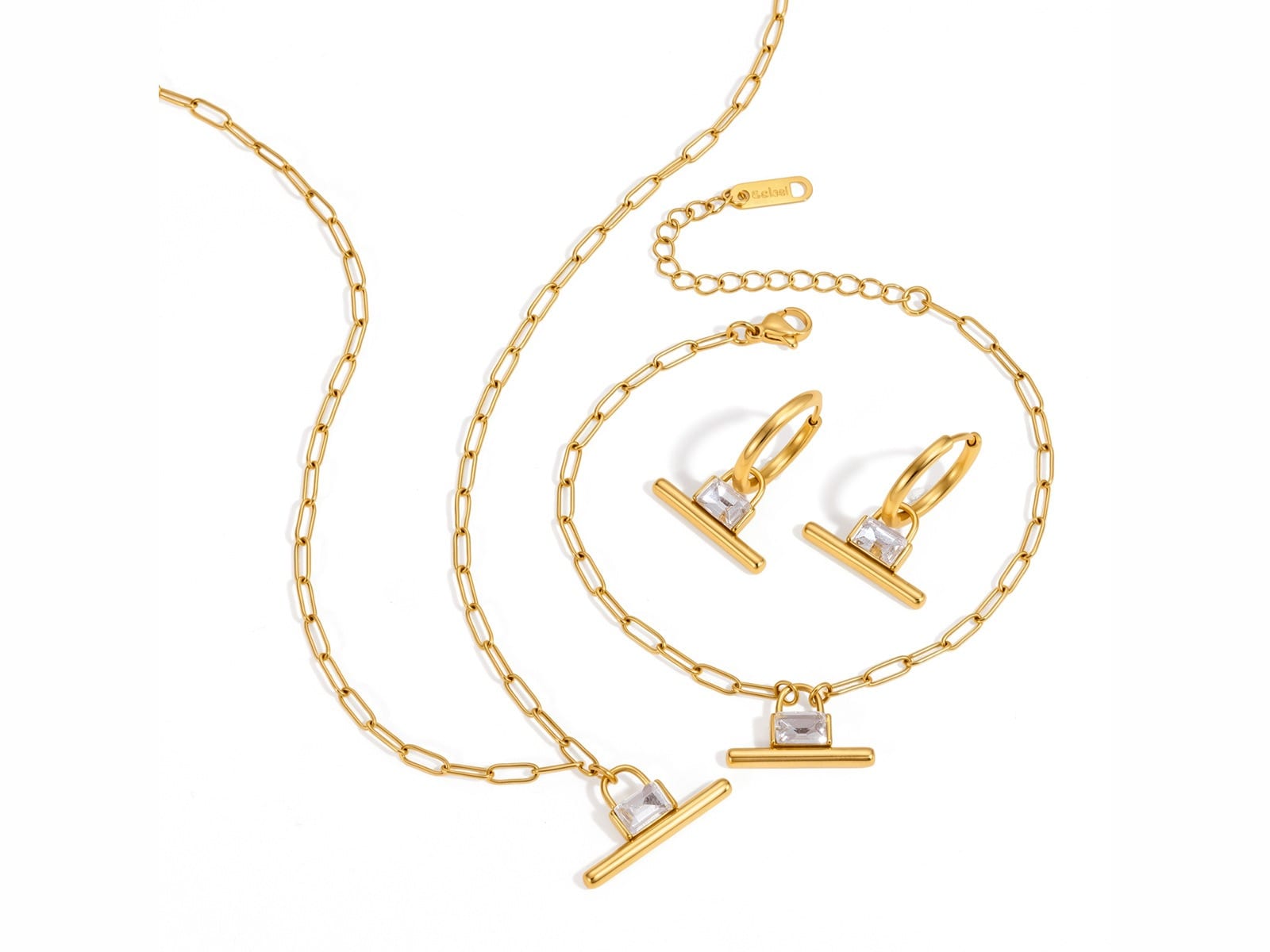 T-Bar Set, Necklace and Bracelet
