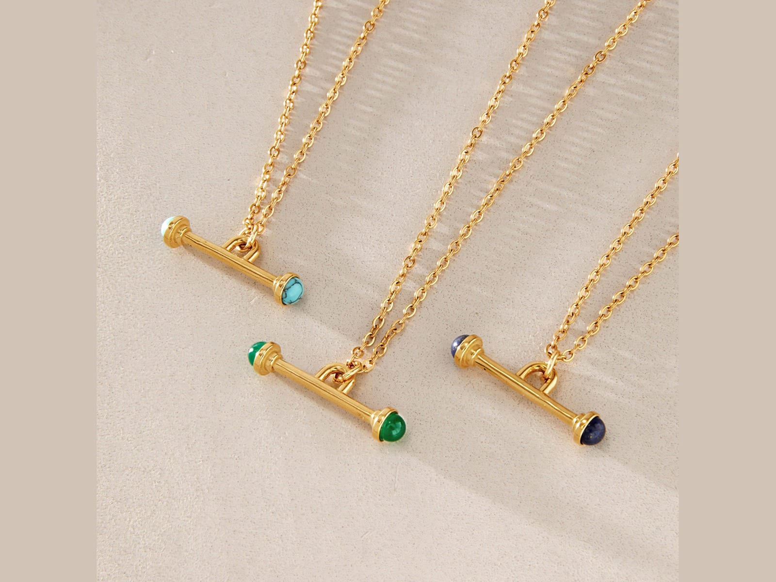 T-Bar Stone Necklace — detail
