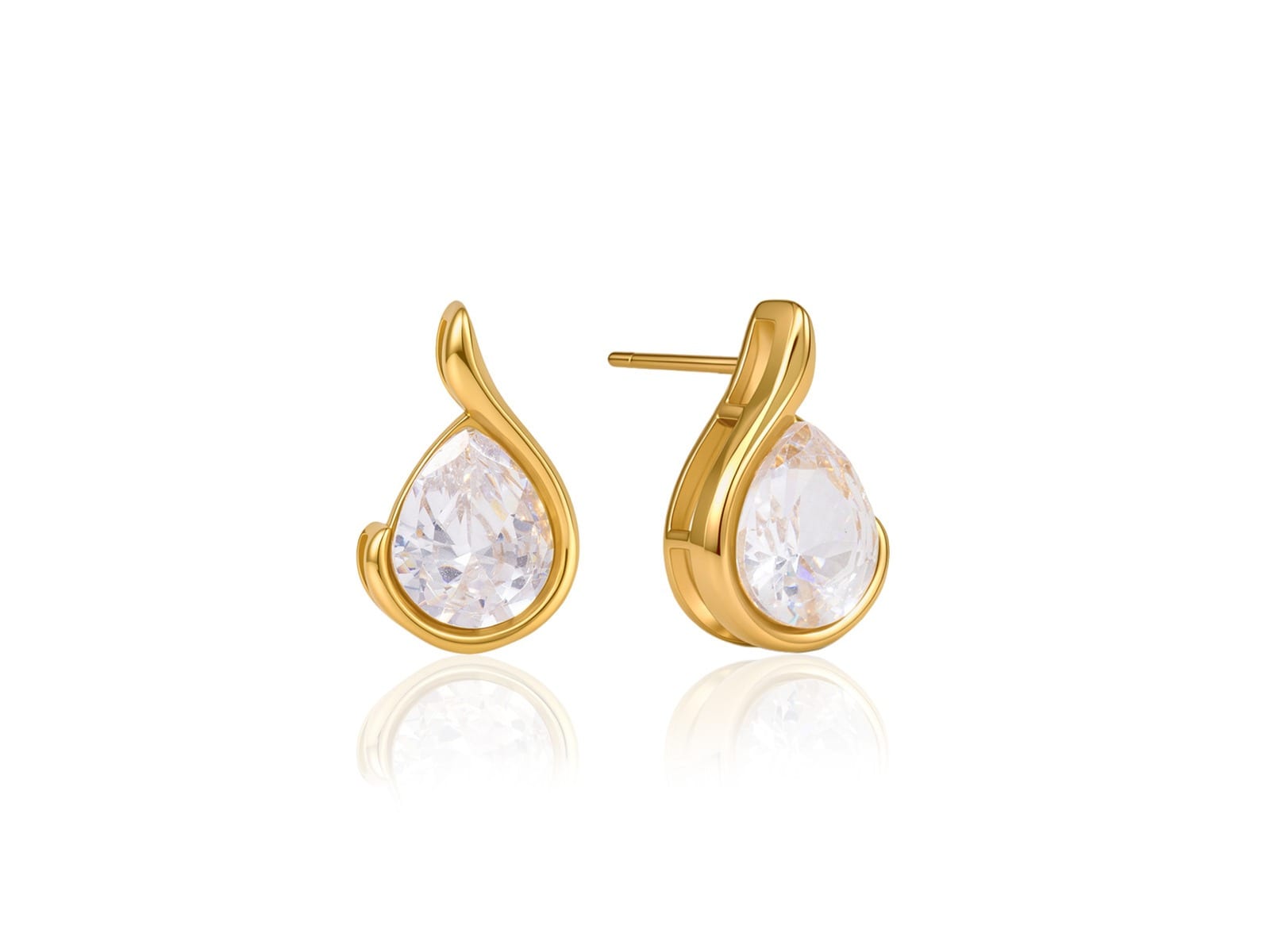 Teardrop Bezel Stud Earrings