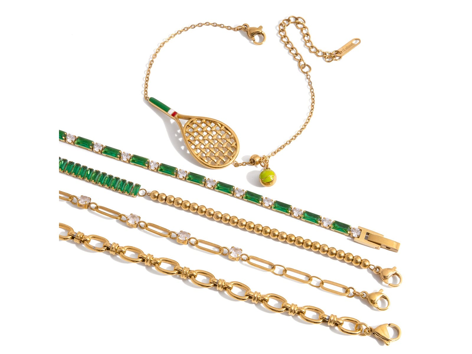 Tennis and Chain Bracelets, Five Styles