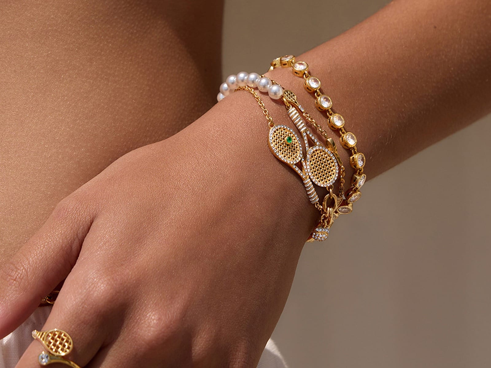 Tennis Racket Bracelet — detail