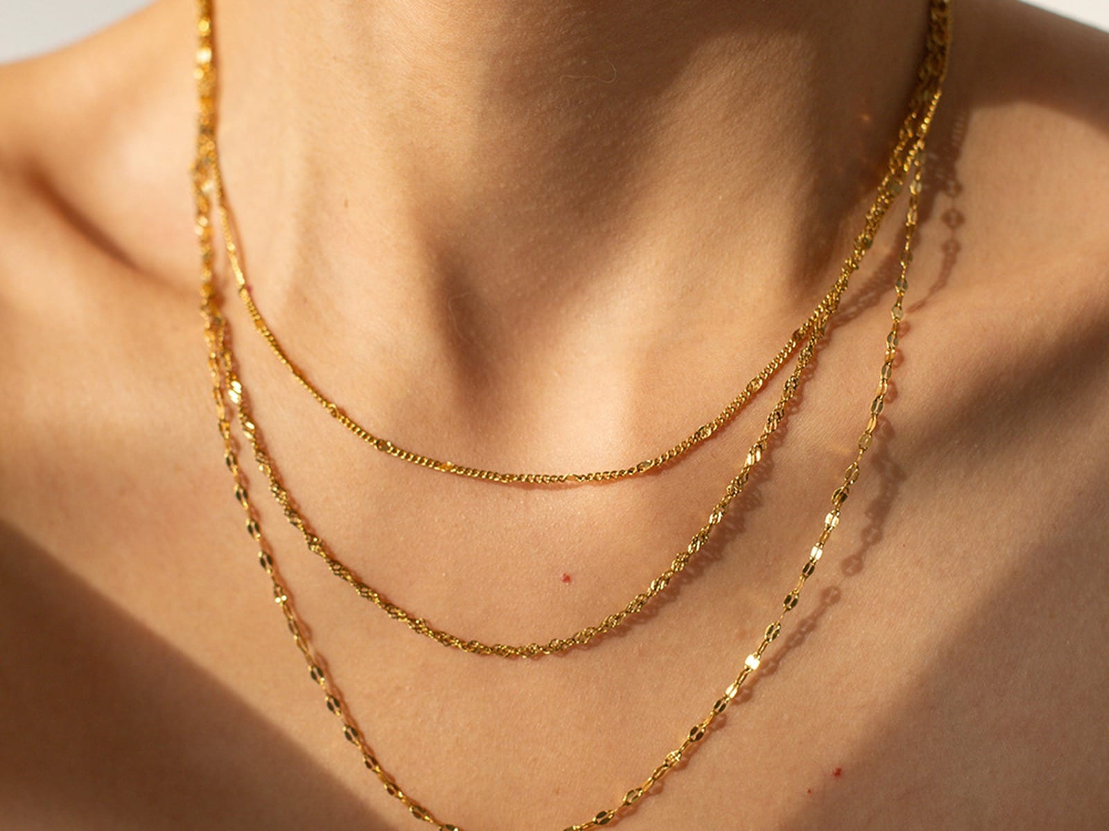 Three-Layer Chain Necklaces — detail
