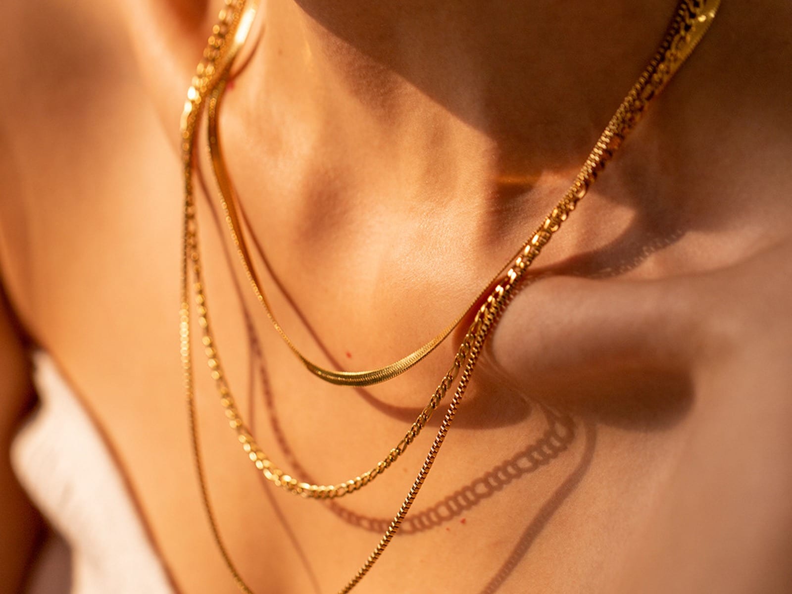 Three-Layer Chain Necklaces — detail