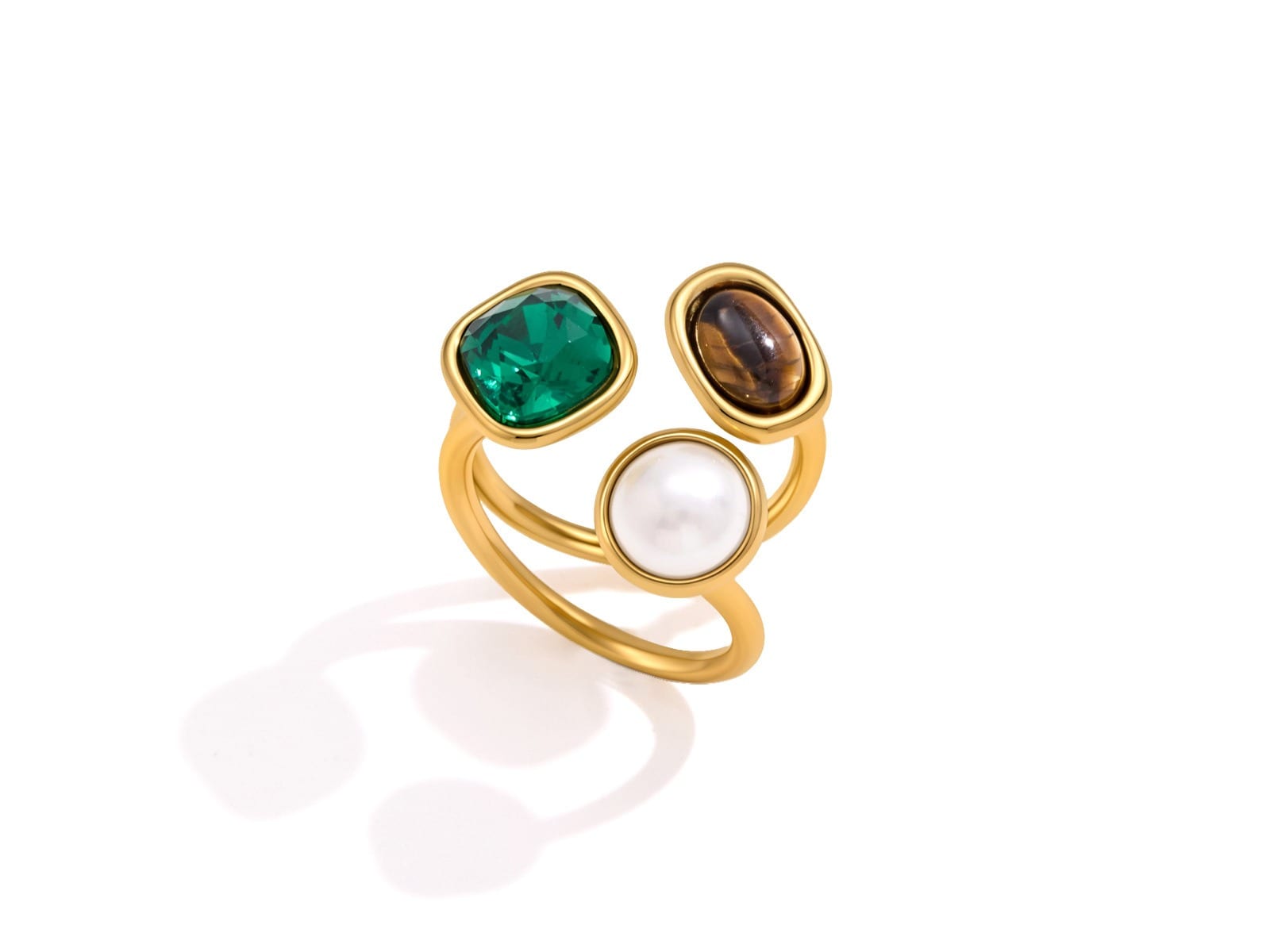 Three-Stone Split-Shank Ring