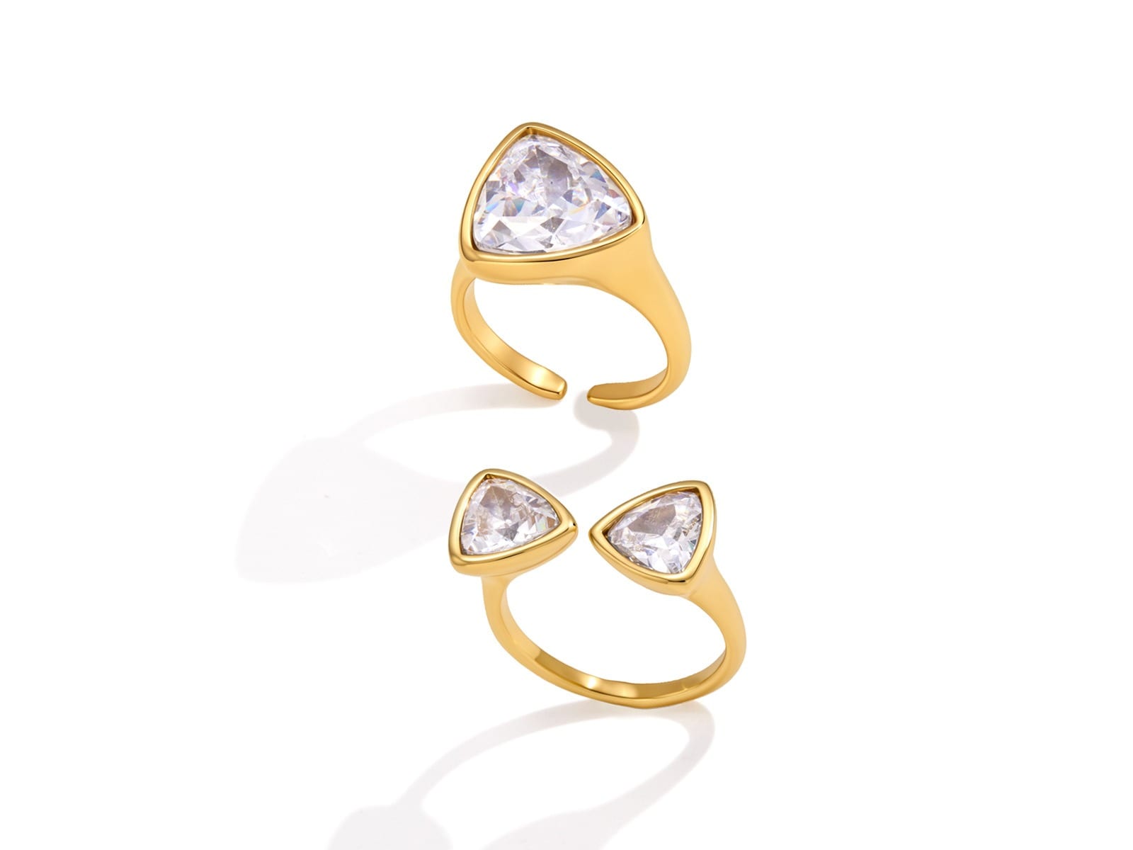 Trillion CZ Ring, Open Band