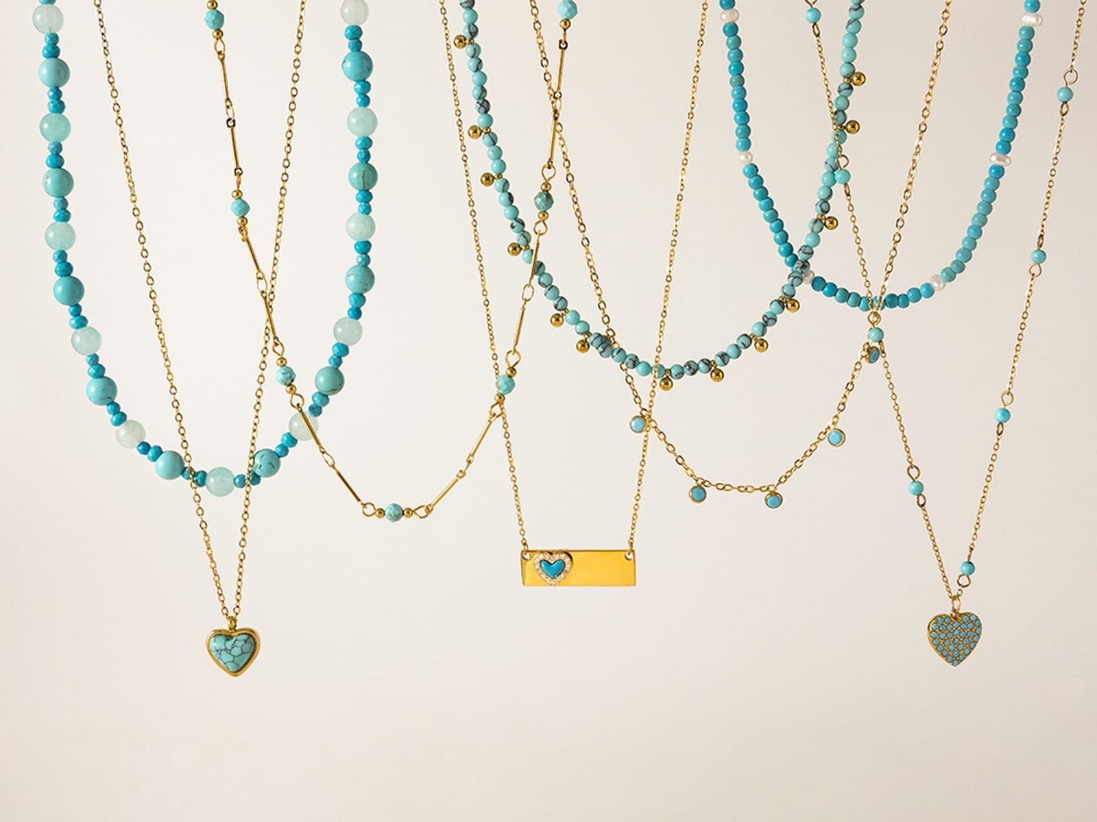 Turquoise Bead Necklace Range — detail