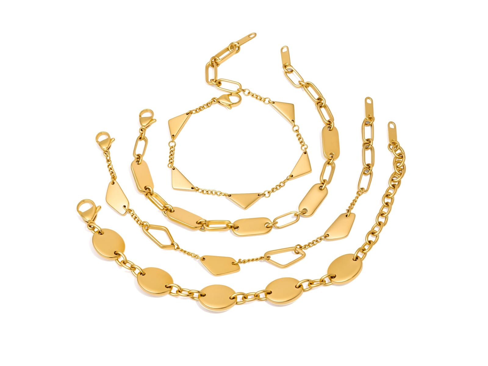 Wavy Bar Link Bracelets