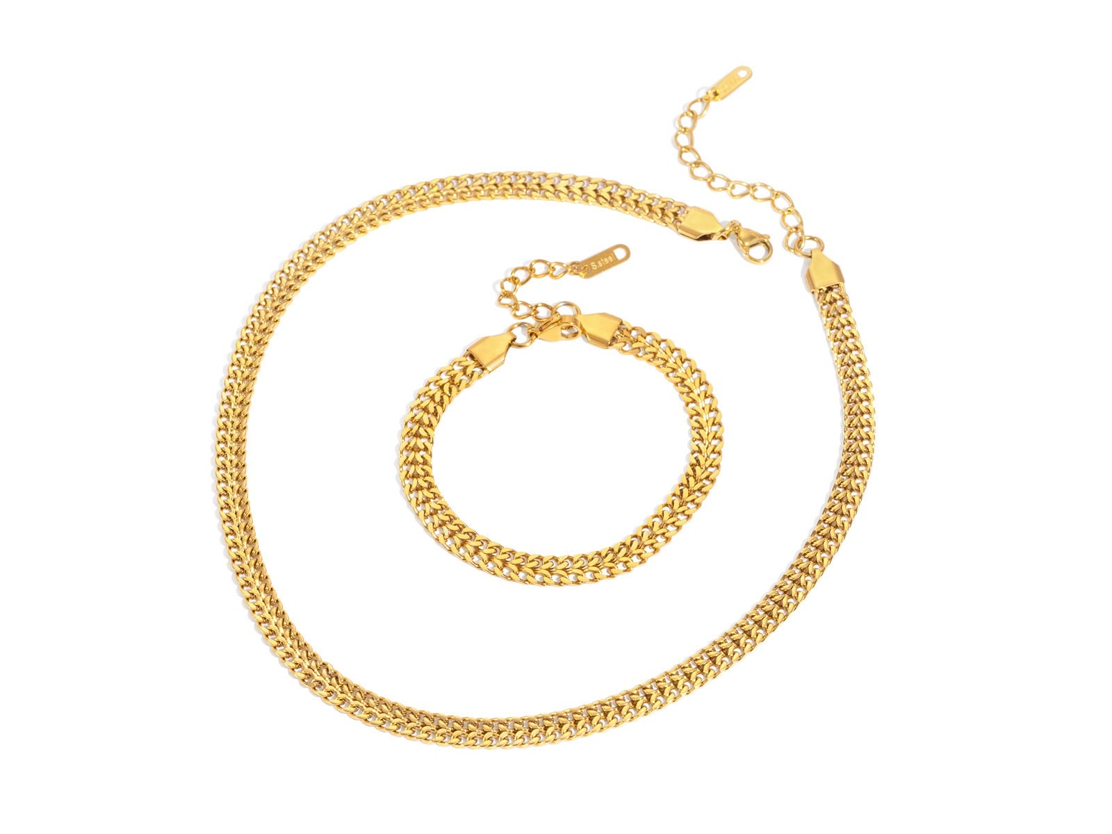 Wheat Chain Necklace and Bracelet Set