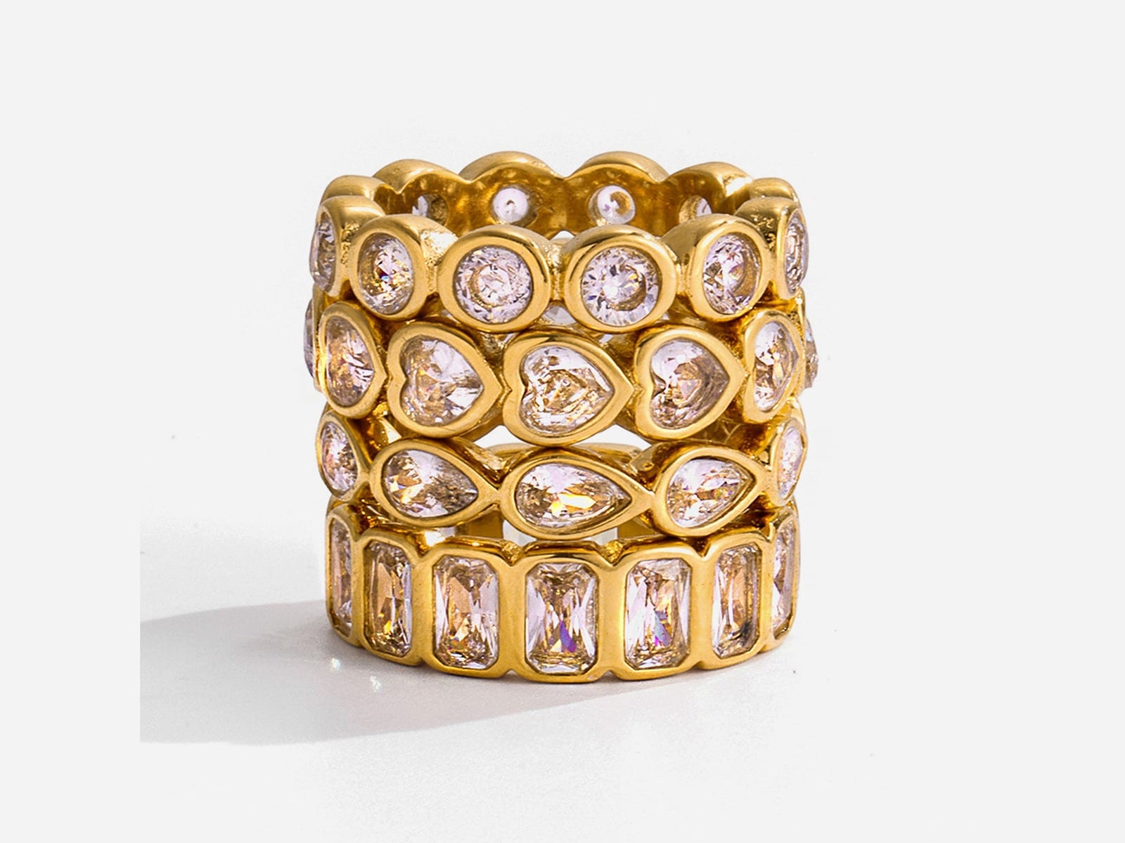 Wide Multi-Row CZ Band Ring — detail