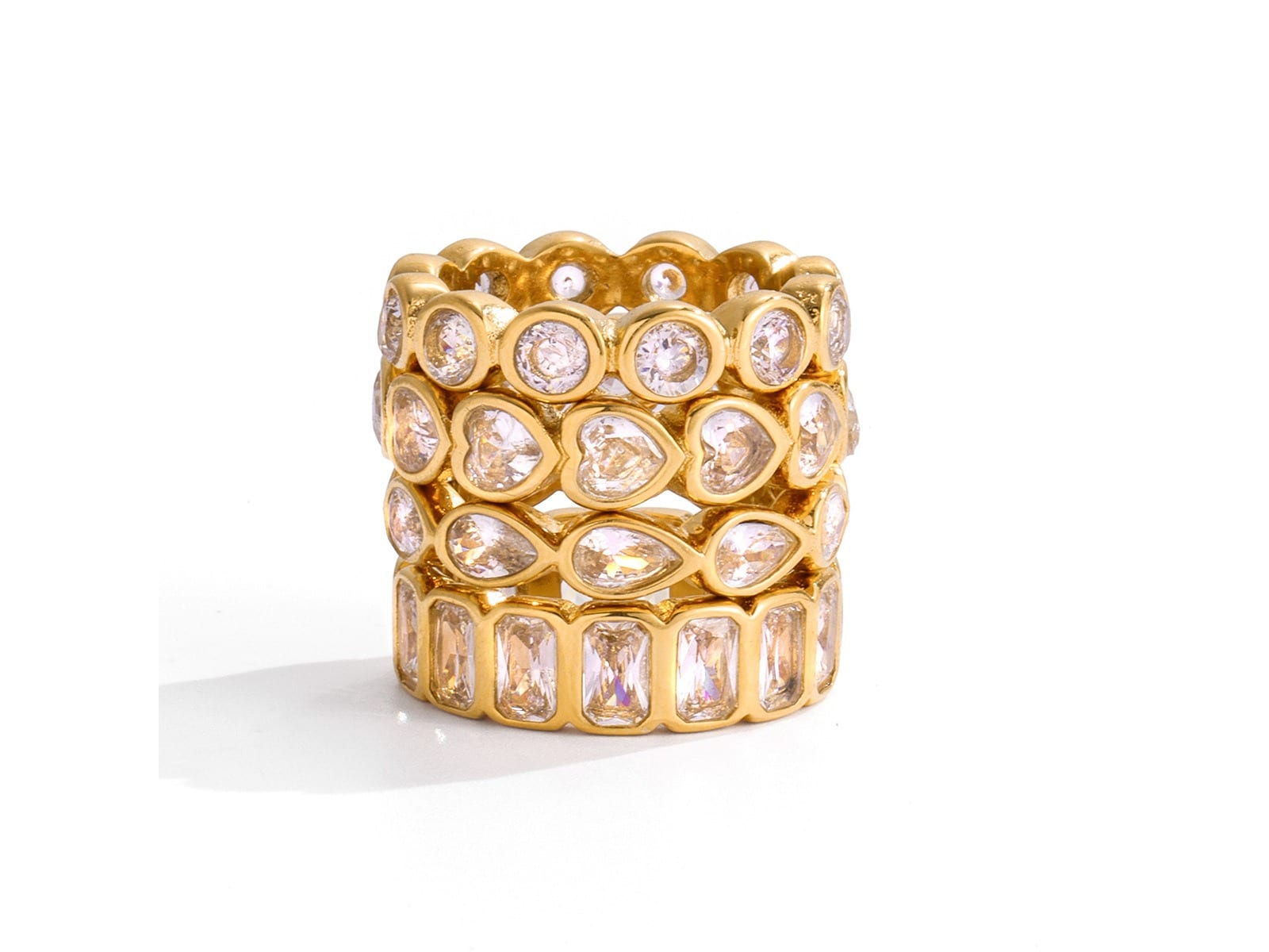Wide Multi-Row CZ Band Ring
